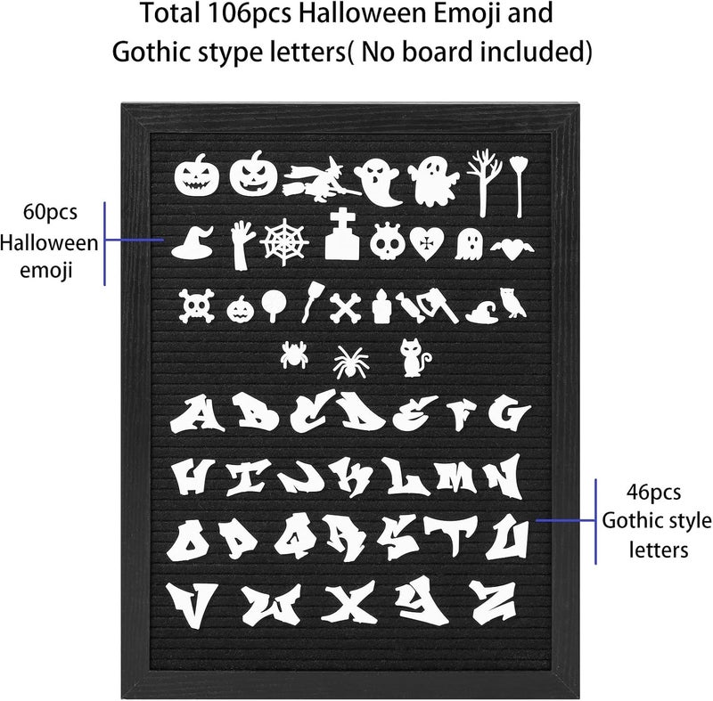 G GAMIT Precut-Letter Sets for Felt Letter Board, Halloween Emoji and Gothic Style Letters Sign Letters Only No Board Included. - Image 2